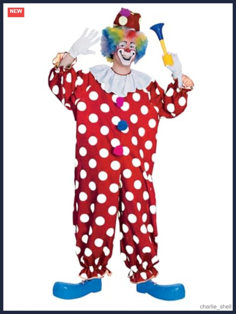 Rubies Dotted Clown Costume Adult Unisex One Size Halloween Party Cosplay